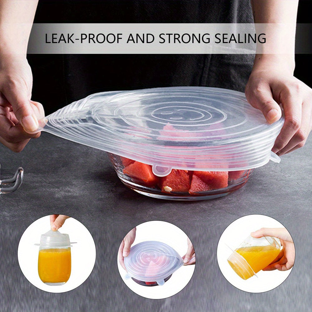 1pc Silicone Stretchy Lid Reusable Airtight Food Wrap Cover