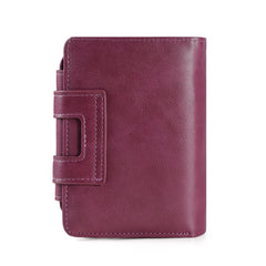 Vintage Trifold Short Wallet PU Leather Zipper Coin Purses