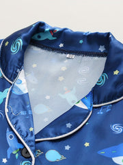 Boys Rocket & Planet Pajamas Set Short Sleeves Tops & Bottoms