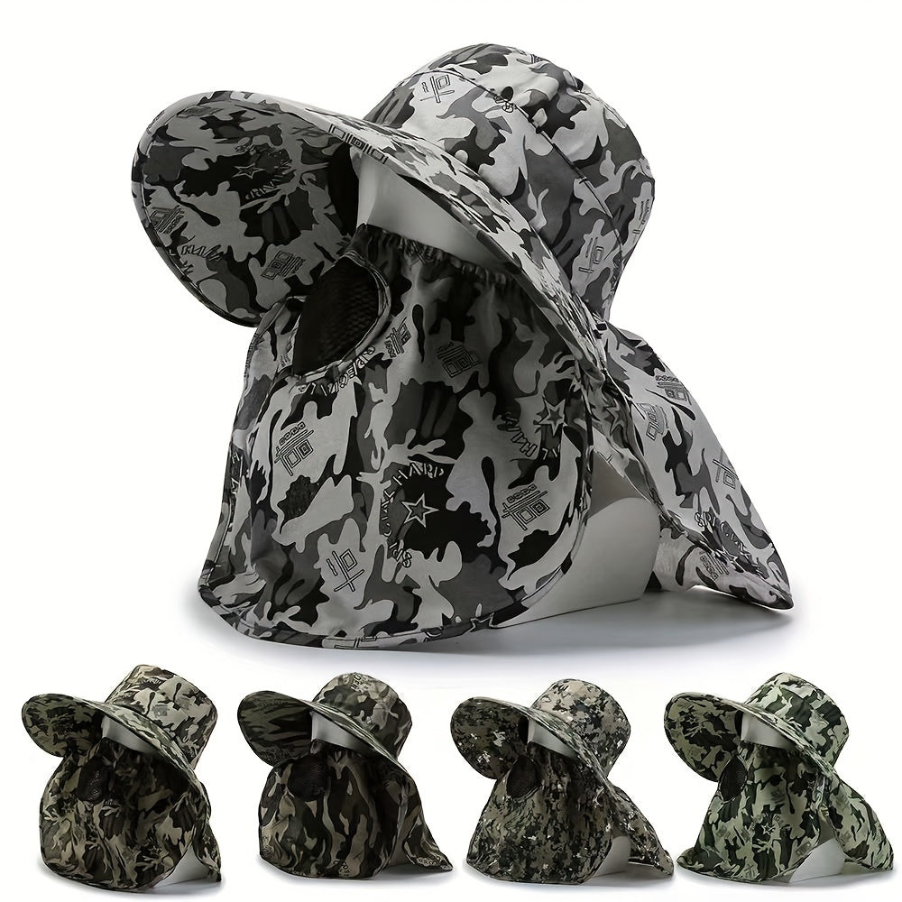 Camouflage Sunscreen Hat Fishing Outdoor Sunshade Hiking Shawl Hat