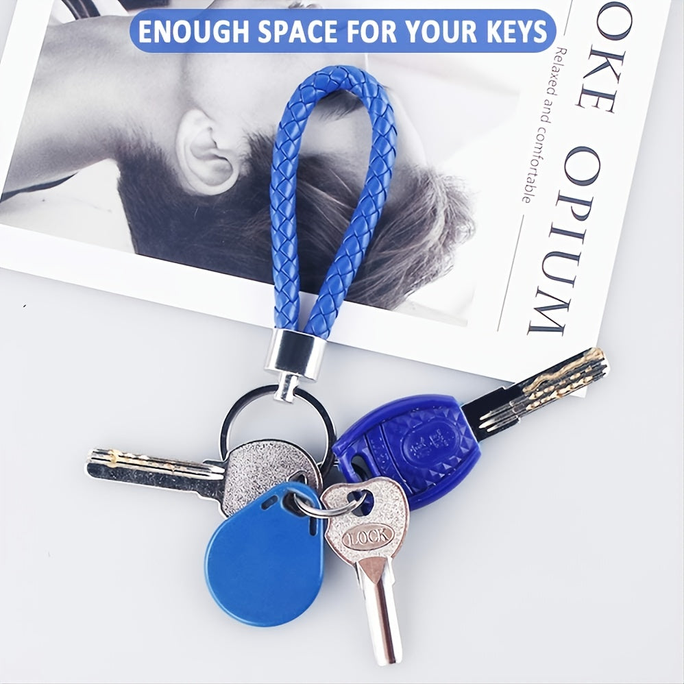 Handcrafted Faux Leather Rope Keychain