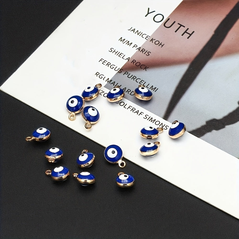30pcs Turkey Evil Lucky Eye Charms Metal Connectors DIY Jewelry Acces