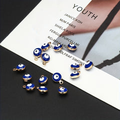 30pcs Turkey Evil Lucky Eye Charms Metal Connectors DIY Jewelry Acces