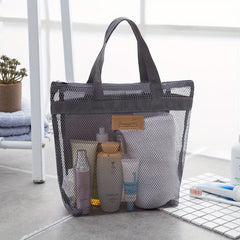 Quick Dry Mesh Shower Bag Portable Toiletry Tote for Gym and Travel