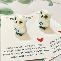 Whimsy Owl Pocket Figurine Resin Collectible with Unique Keepsake Gift