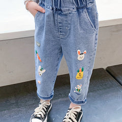 Baby Toddler Jeans Cartoon Graphic Casual Denim Pants