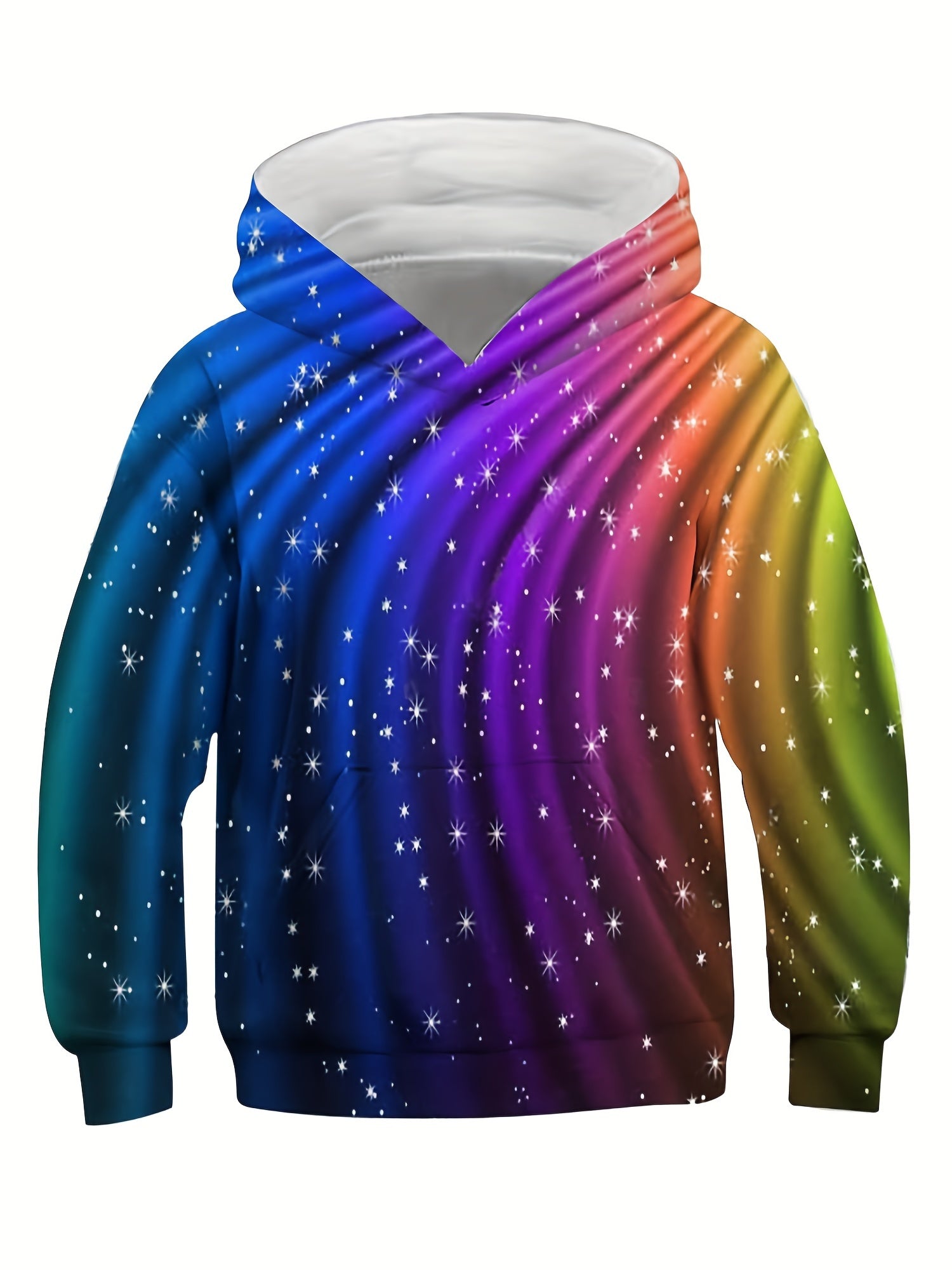 3D Rainbow Graphic Hooded Sweatshirt for Kids