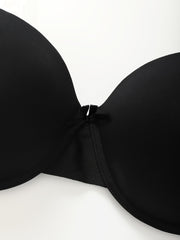 Solid Knot Front Strapless Bra Women's Plus Size