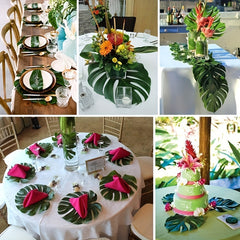 12pcs Tropical Palm Leaves for Summer Parties & Home Decor