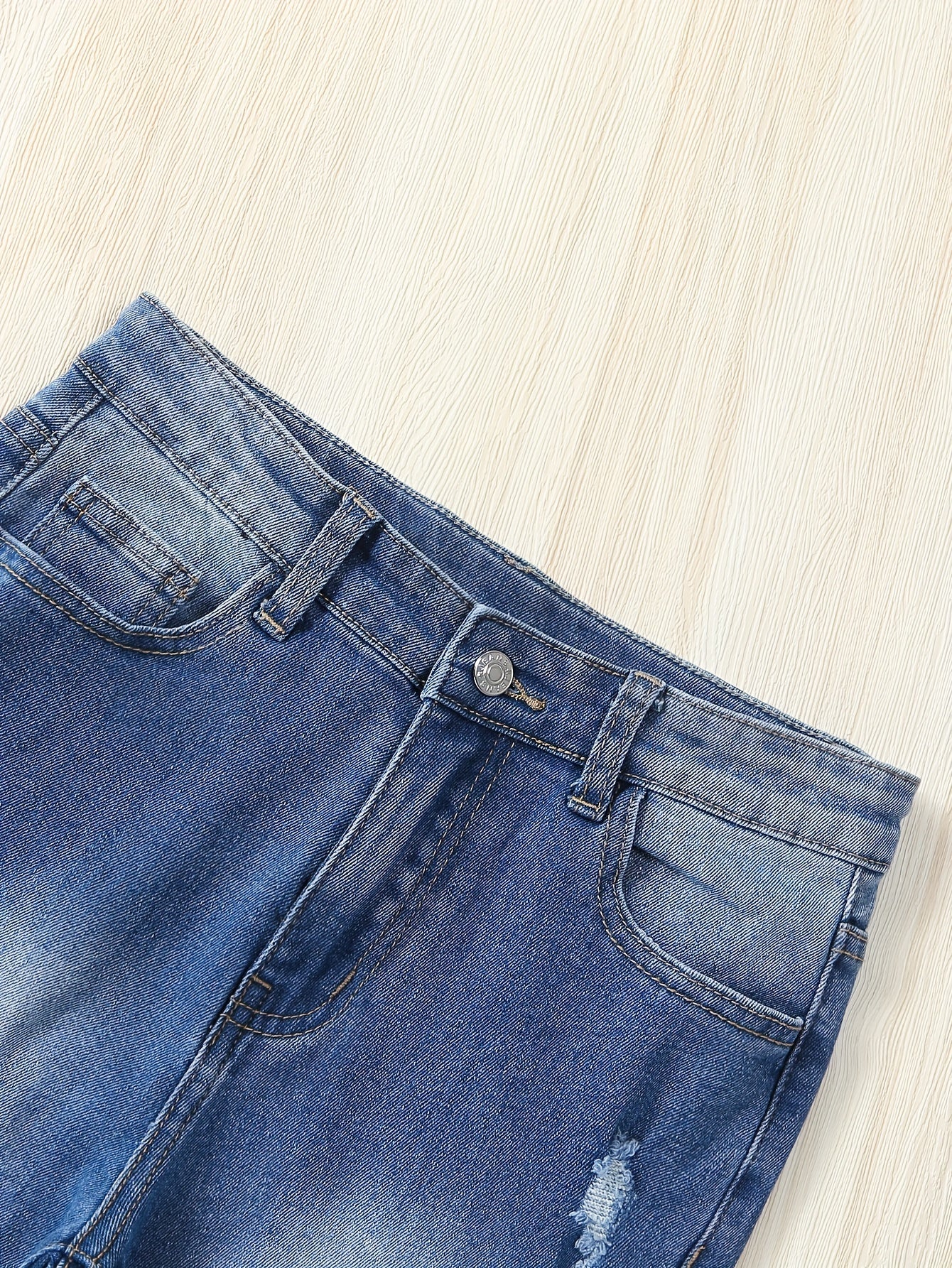 Girls Slim Fit Denim Pants with Pocket