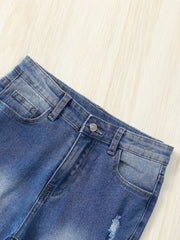 Girls Slim Fit Denim Pants with Pocket
