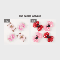 4pc Sequin Bow Hair Clips Set for Holiday Parties