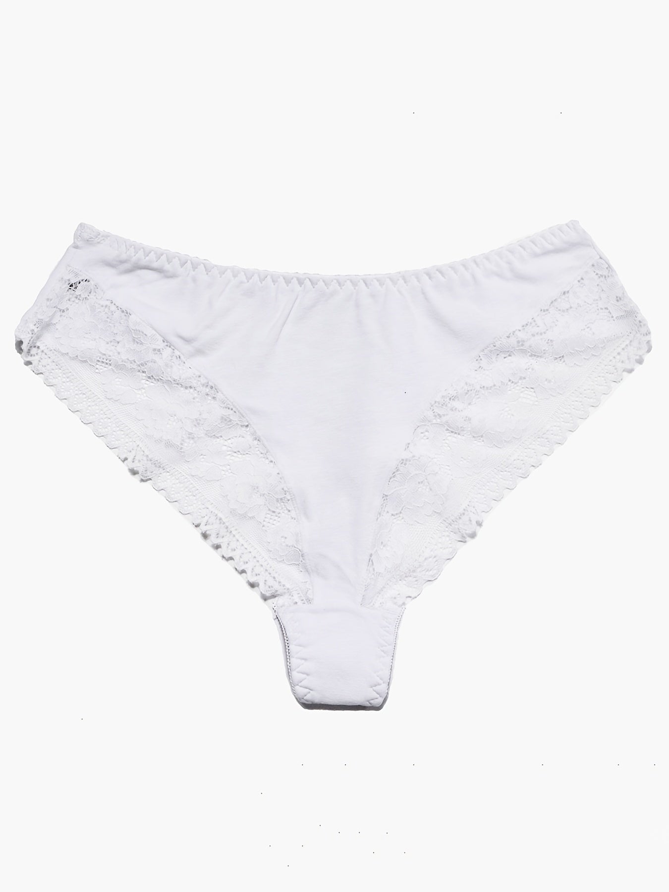 Floral Jacquard Lace Trim Panties Plus Size
