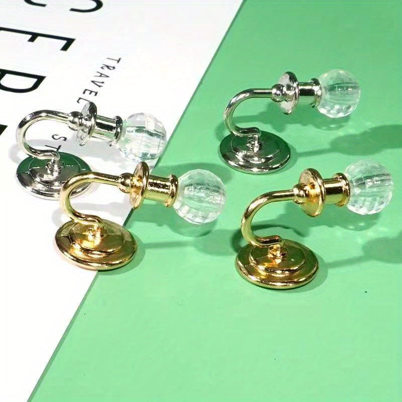 1:12 Mini Dollhouse Crystal Wall Lamp Models (Golden and Silvery)