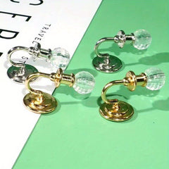 1:12 Mini Dollhouse Crystal Wall Lamp Models (Golden and Silvery)