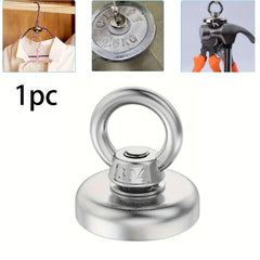 1pc Neodymium Fishing Magnet 400lb Pull Strong Heavy Magnet with Eyebolt