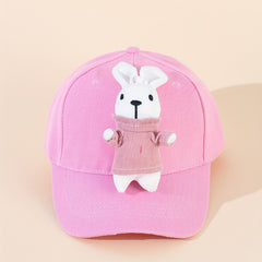 Rabbit Doll Decor Baseball Cap Pink Cartoon Dad Hats Adjustable Bunny Sun Hats
