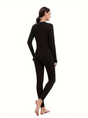 2pcs Thermal Sports Sets Long Sleeve Base Layer Shirt & Warm Leggings