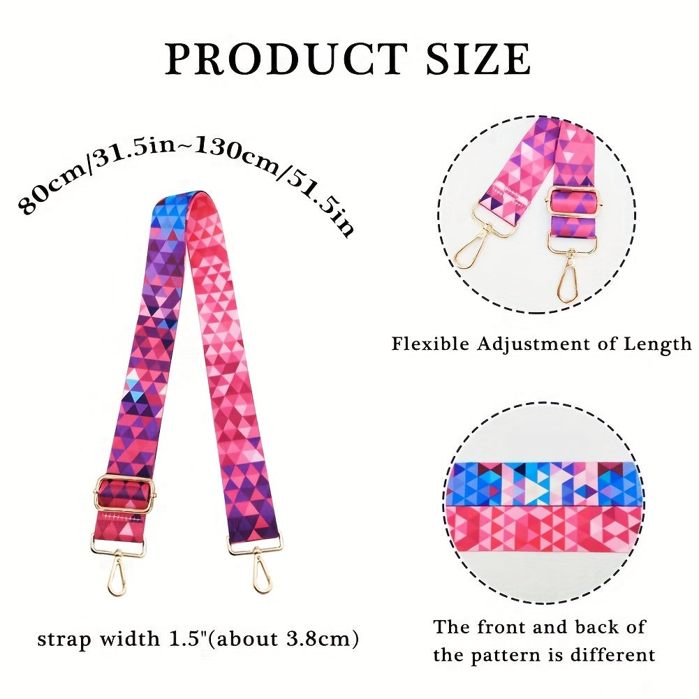 Colorful Geometric Pattern Bag Strap Replacement DIY Travel Accessories