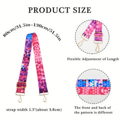 Colorful Geometric Pattern Bag Strap Replacement DIY Travel Accessories