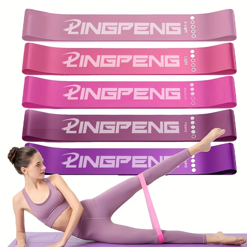 5pcs Resistance Loop Bands Set - Fitness Elastic Bands for Working Out Yoga