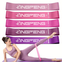 5pcs Resistance Loop Bands Set - Fitness Elastic Bands for Working Out Yoga