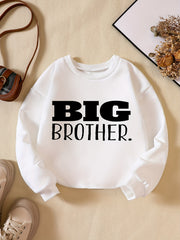 Kids Big Brother Letter Print Sweatshirt Long Sleeve Pullover