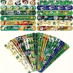 Soccer Slap Bracelets 12pcs Football Designs Wristbands Party Favors