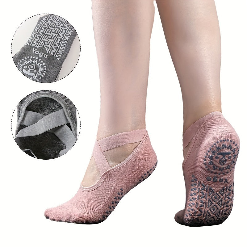 Non slip Yoga Socks Breathable Solid Color Indoor Fitness Pilates Training