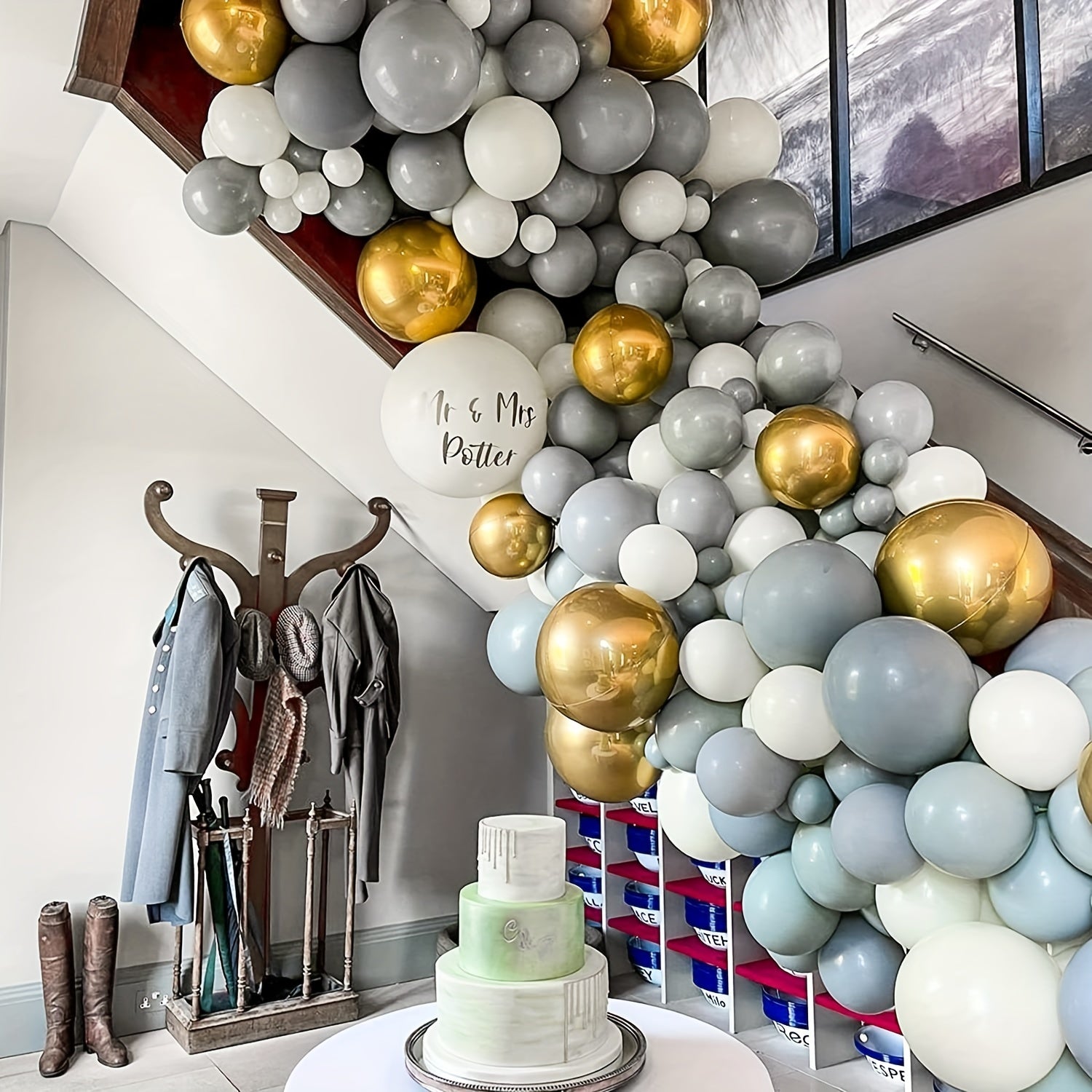 87pcs Gray Balloons Assorted Sizes for Garland Arch