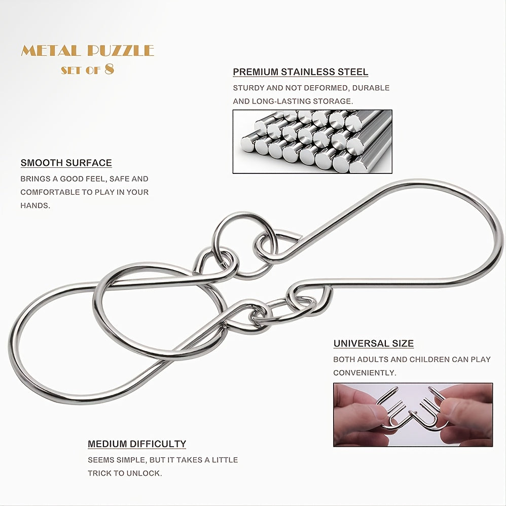 Metal Puzzle Toys Brain Teaser Unlock Intelligence Buckle Decompression Toys