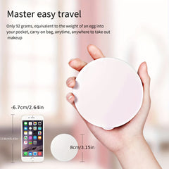 LED Lighted Travel Makeup Mirror with 2x 1x Magnifying & 3 Light Settings