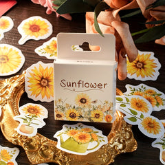 46pcs Sunflower Adhesive Stickers DIY Scrapbook Stationery Photo Album Water Cup