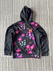 Spring Kids Butterfly Print Hoodie Girls Top Street Wear