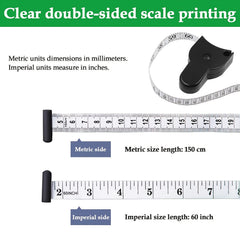 Auto Retractable Body Measuring Tape 60in for Weight Loss Fitness Tailoring