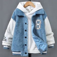 Boys Casual Fleece Zip Up Coat for Fall Winter