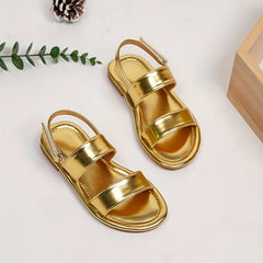 Girls Solid Open Toe Sandals Lightweight Breathable Vacation Beach Shoes
