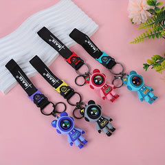 Cartoon Bear Astronaut Keychain Bag Pendant Ornament