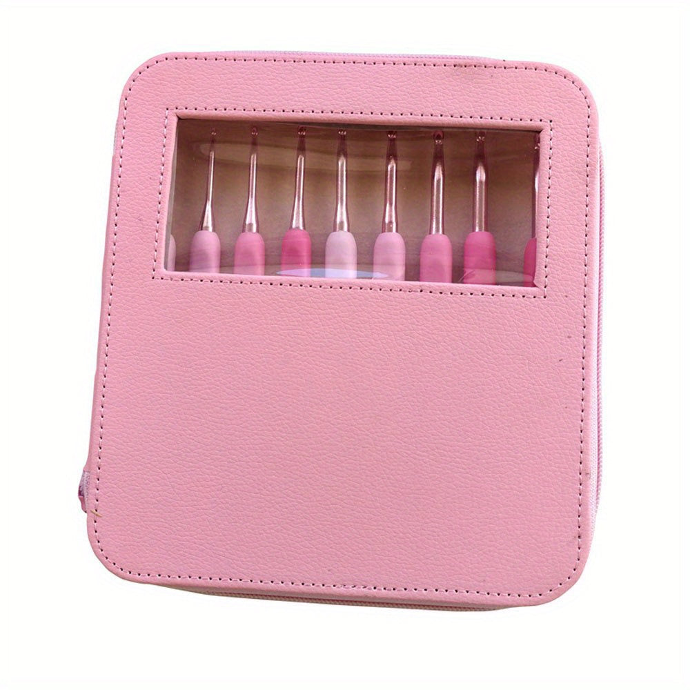 8pcs Knitting Tool Sweater Needle Gradient Soft Plastic Handle Aluminum Crochet