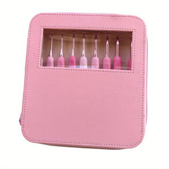 8pcs Knitting Tool Sweater Needle Gradient Soft Plastic Handle Aluminum Crochet