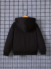 Boys Gamepad Print Hooded Sweatshirt for Spring Fall