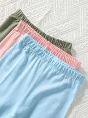 3pcs Toddler Girls Elastic Waist Leggings Set Spring Summer Clothes