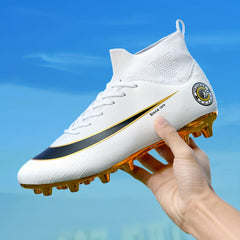 Boy's High Top Non Slip AG Football Cleat Professional Outdoor Soccer Shoe