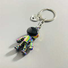 Y2K Astronaut Keyring Holographic Spaceman Robot Key Ring