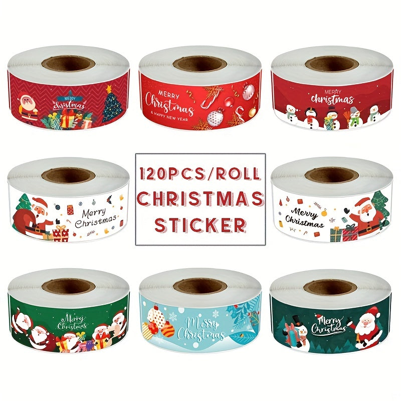 120pcs Xmas Stickers Santa Claus Packaging Seals