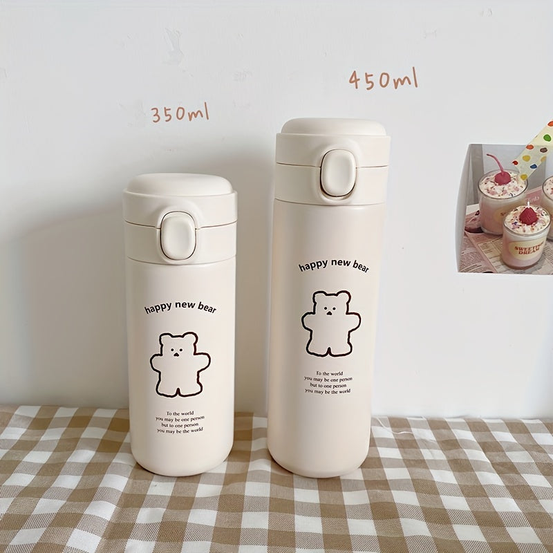 Bear Pattern Insulated Water Bottles - Portable Water Bottle