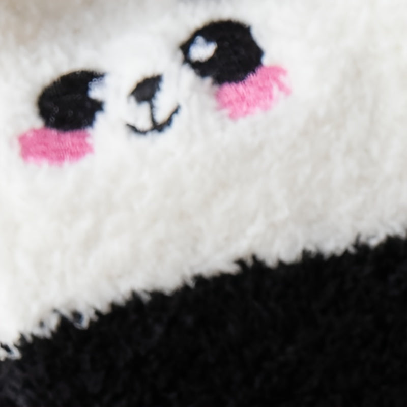 Cartoon Panda Thigh High Socks Fuzzy Over The Knee Socks