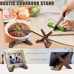 Farmhouse Style Solid Wood Stand for Cookbooks Records Books