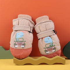 Winter Kids Skiing Finger Gloves Thick Warm Cartoon Gloves