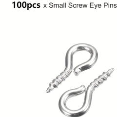 100Pcs Mini Eye Pins 5x10mm Self Tapping Screw Jewelry Making